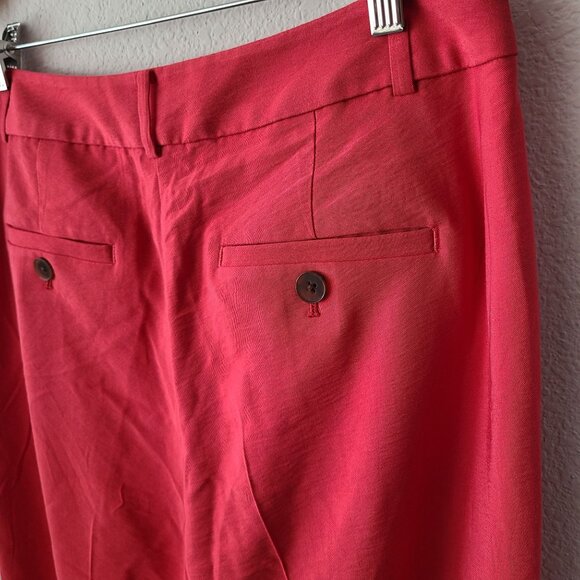 LOFT US Womens Size 8 Salmon Orange Red Tapered Leg Pants Lightweight NEW - Picture 4 of 12